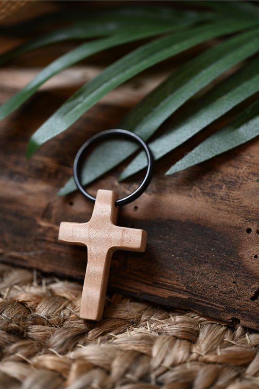CROSS KEYCHAIN | CURLY MAPLE
